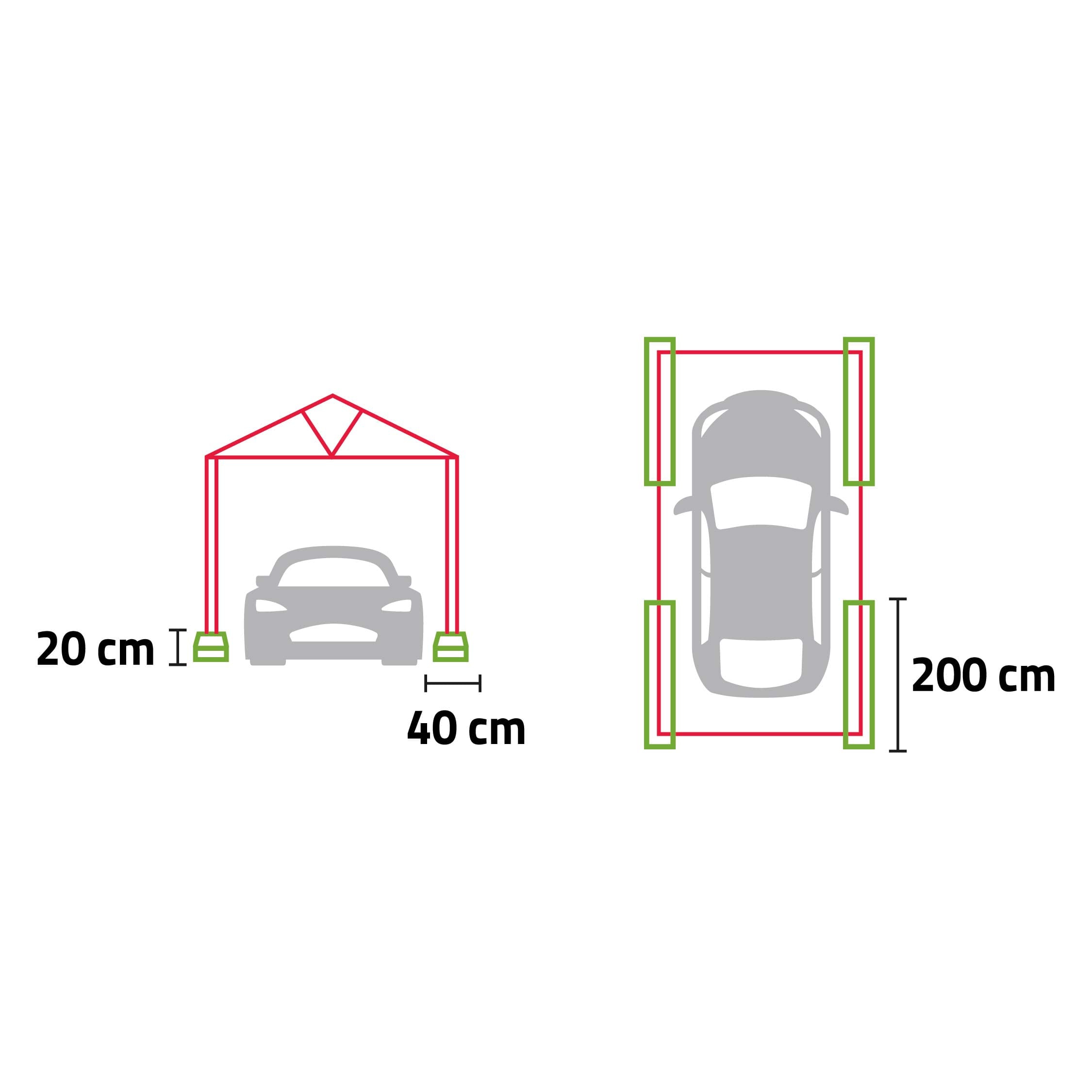 Struttura antigrandine postazione singola 1 auto 5x3 mt — M Italia